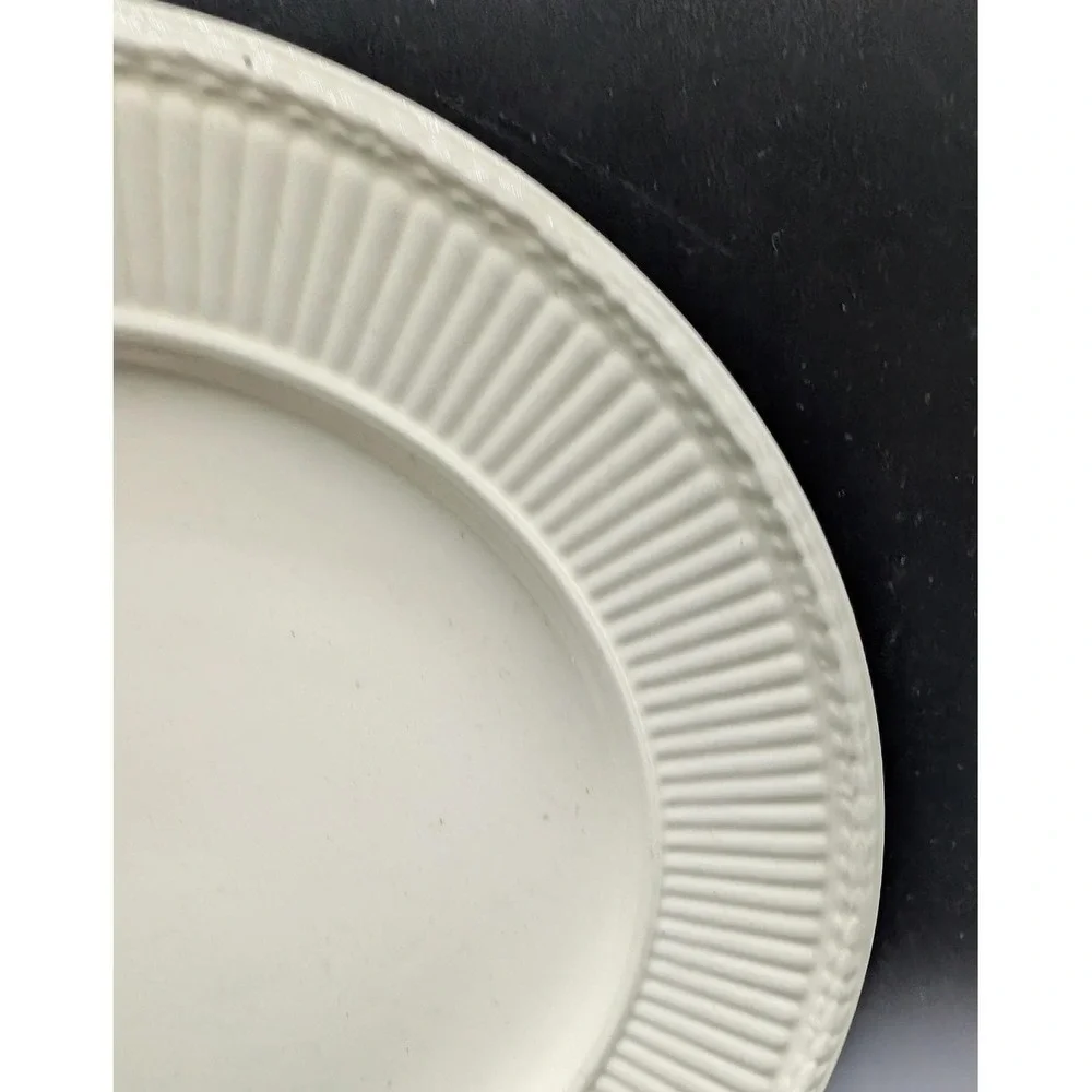 Antique Wedgwood Edme Creamware Salad Plates Set of 5 Ribbed Laurel Rim England‎